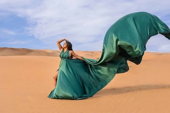 Dubai Private Flying Dress Photoshoot with Transportation
