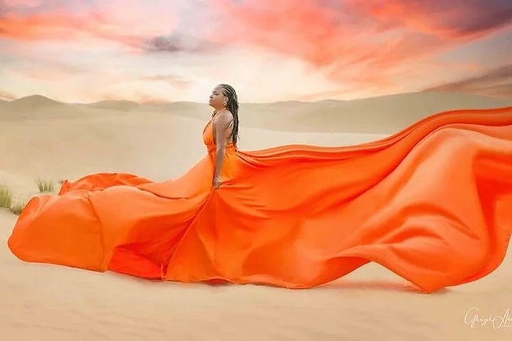 Dubai Private Flying Dress Photoshoot with Transportation