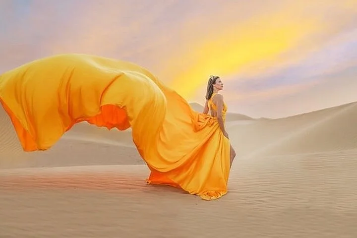 Dubai Private Flying Dress Photoshoot with Transportation
