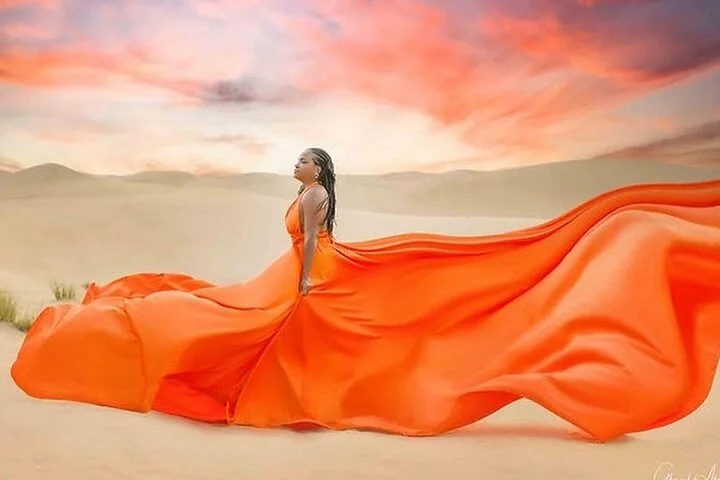Dubai Private Flying Dress Photoshoot with Transportation