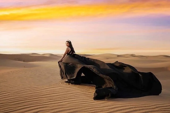 Dubai Private Flying Dress Photoshoot with Transportation