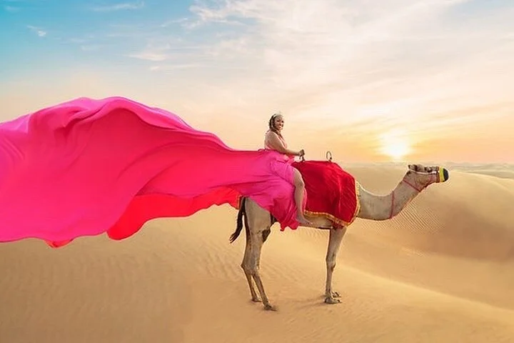 Dubai Private Flying Dress Photoshoot with Transportation