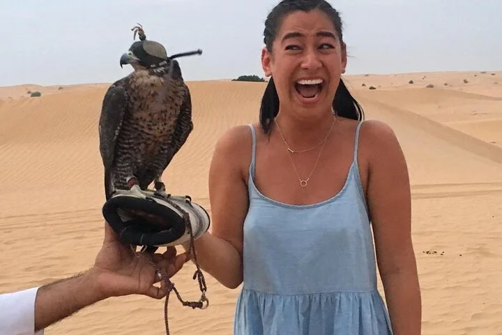 Dubai Red Dunes with Sandboarding, Camel Ride, Falcon & VIP Camp