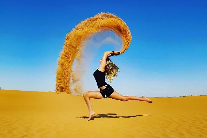 Evening Desert Safari Camel, Falcon, Sandboarding BBQ & Shows