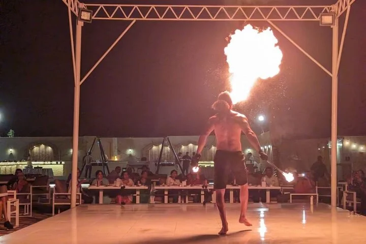 Evening Desert Safari Camel Ride Live Shows Shisha Dinner