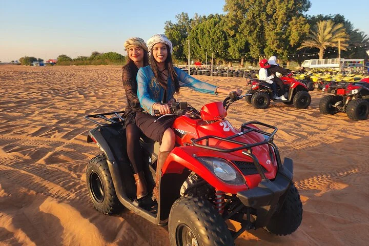 Evening Dubai Desert Safari with Quad Biking & Sandboarding