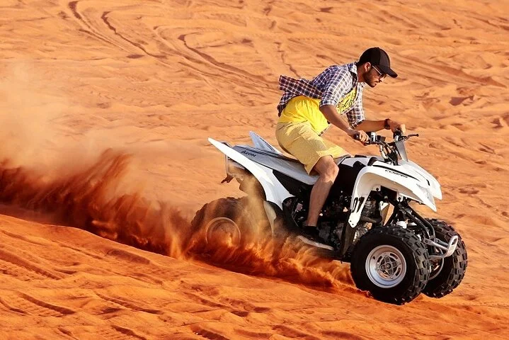 Morning Desert Safari with Quad Bike & Camel Ride & Sandboarding