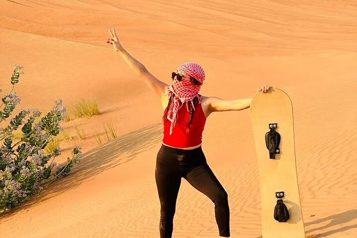 Premium Desert Safari ATV Camel Ride Sandboard with BBQ Dinner