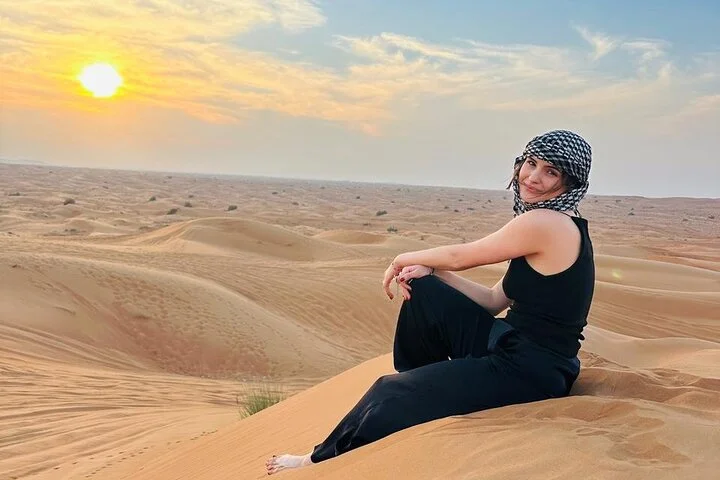 Premium Desert Safari ATV Camel Ride Sandboard with BBQ Dinner