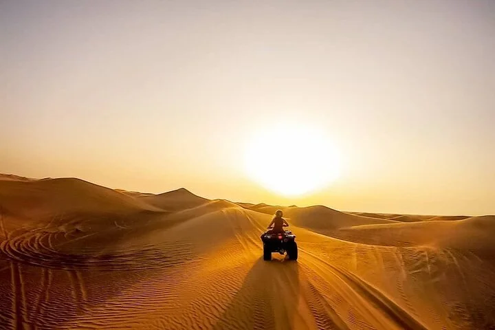Premium Evening Desert Safari with Quad Bike, Camel Ride and BBQ Dinner