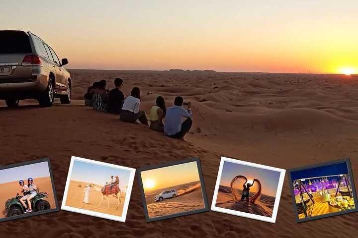 Premium Evening Desert Safari with Quad Bike, Camel Ride and BBQ Dinner