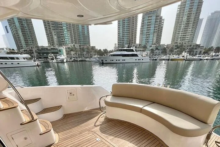 Private cruise Dubai Sea Escape-Swim, Tan & Sightsee!