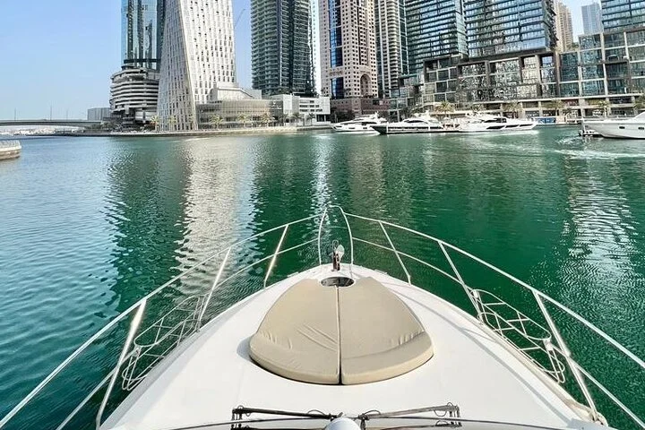 Private cruise Dubai Sea Escape-Swim, Tan & Sightsee!