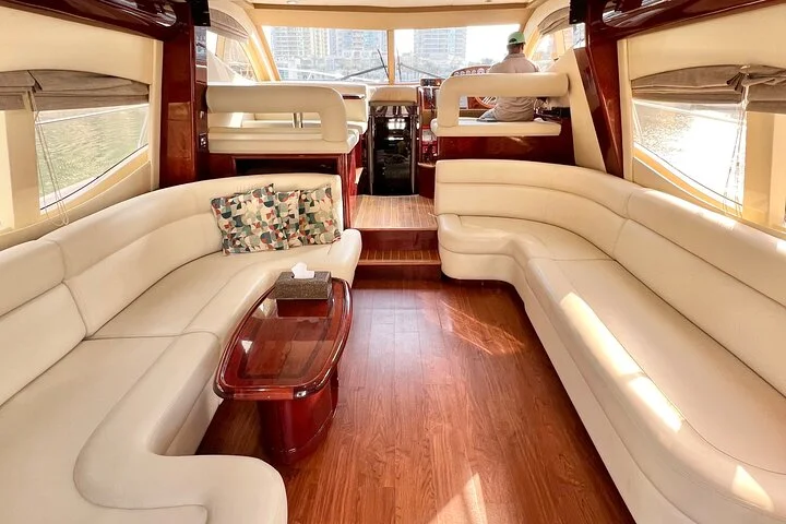 Private cruise Dubai Sea Escape-Swim, Tan & Sightsee!