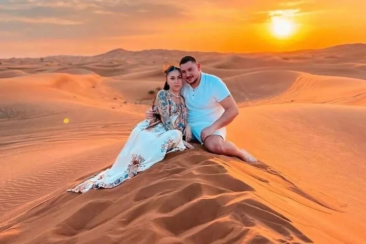 Private Evening Desert Safari Camel, Falcon & BBQ at Premium Camp