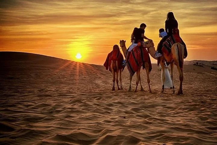Private Evening Desert Safari with BBQ Dinner, Camel Ride And Sand Boarding