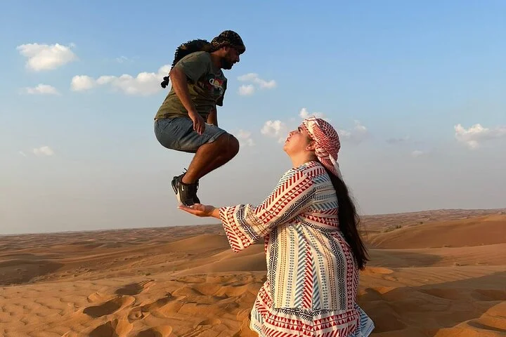 Private Morning Desert Safari with Camel Ride Falcon Photos