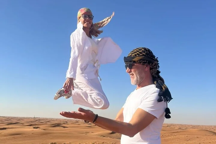 Private Morning Desert Safari with Camel Ride Falcon Photos