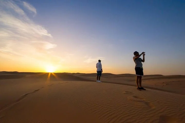 Sun Downer Desert Safari With Camel Trekking, BBQ and Buffet Dinner