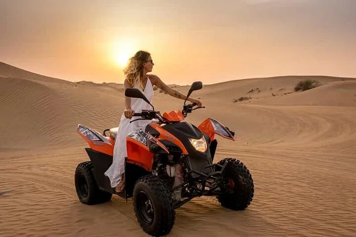 Sunrise Desert View with ATV Quad Biking and Camel Riding