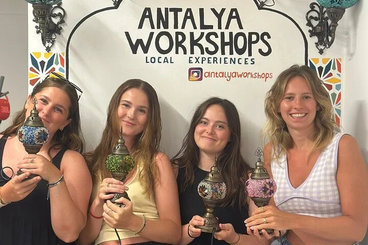 Turkish Mosaic Lamp Workshop in Antalya Near Old Town