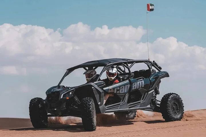 VIP sunset View Dubai desert Safari camel Ride with quad bike